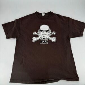 Star Wars Stormtrooper Skull Crossbones‎ Brown T Shirt Mens XL